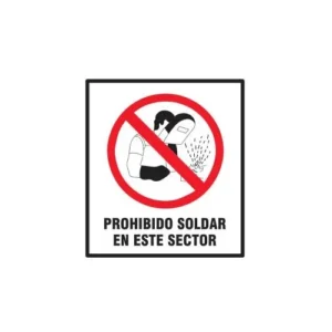 cartel prohibido soldar en BM