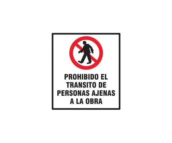cartel prohibido transito persona BM