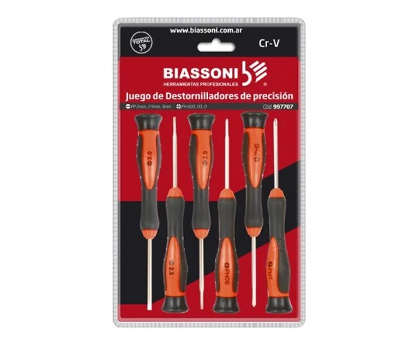 juego destornillador precision piezas BIASSONI